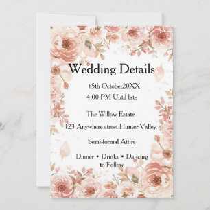 Carte de détails de mariage personnalisable – Élég