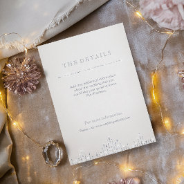 Carte de détails de mariage vintage art déco argen