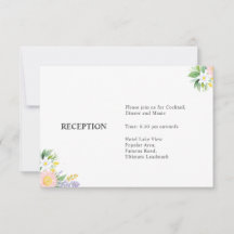 Carte de détails de réception - Floral minimaliste