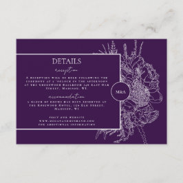 Carte de détails du boquet floral moderne et éléga