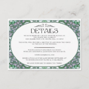 Carte de détails du Mariage Art Nouveau coloré (Se