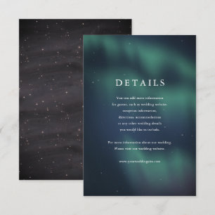 Carte de détails du Mariage aurora Northern Lights
