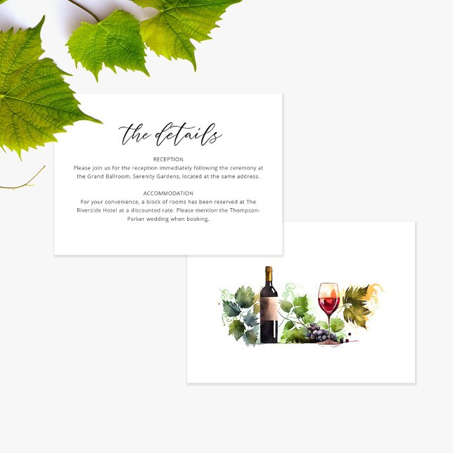 Carte de détails du Mariage de script d'aquarelle  (Créateur téléchargé)