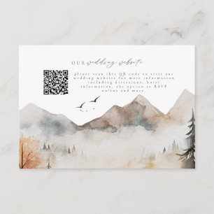 Carte de détails du Mariage du code QR de Rustic M
