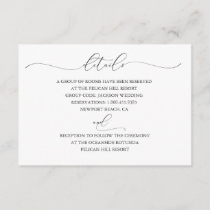 Carte de détails du Mariage Elegance sous-estimée