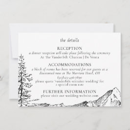 Carte de détails du Mariage extérieur Rustic Mount