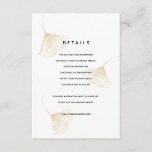 Carte de détails du Mariage Feuille Falling Gold G