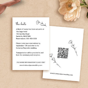 Carte de détails du Mariage fleur sauvage avec cod