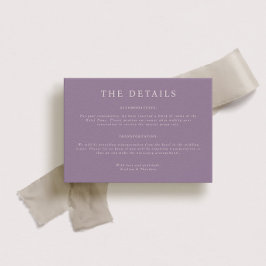 Carte de détails du Mariage Parker Landscape