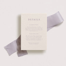 Carte de détails du Mariage Parker Portait