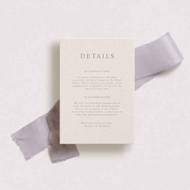 Carte de détails du Mariage Parker Portait (Créateur téléchargé)