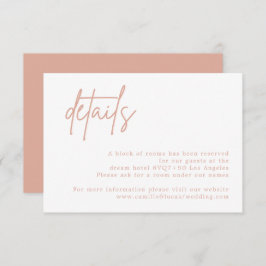 Carte de détails du Mariage rose Dusty