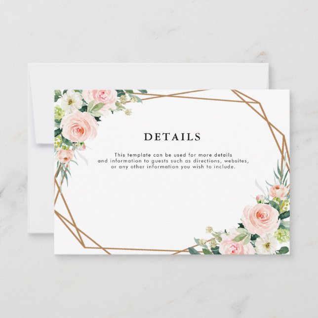 carte de détails géométriques mariage rose vif (Devant)