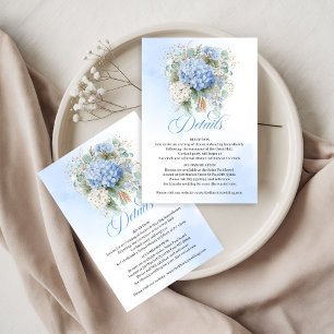 Carte de détails Hydrangea Bleu Classique Eucalypt