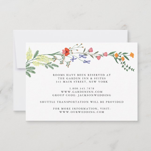 Carte de détails Mariage floral Secret Garden (Devant)