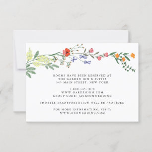 Carte de détails Mariage floral Secret Garden