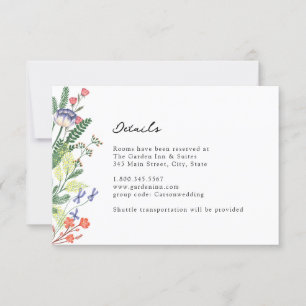 Carte de détails Mariage floral Secret Garden