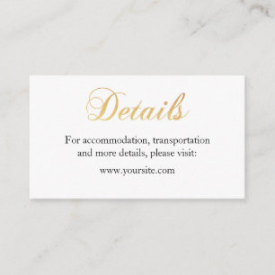 Carte de détails mariage or. Plier une carte simpl