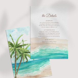 Carte de détails Mariage Tropical Beach and Palm T