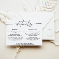 Carte de détails minimaliste du Mariage, Cartes de