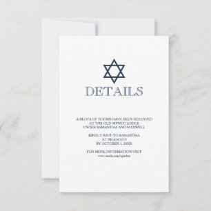 Carte de détails Navy Blue Bar Mitzvah