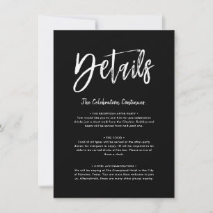 Carte de détails Script noir solide