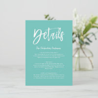 Carte de détails | Script vert à la menthe