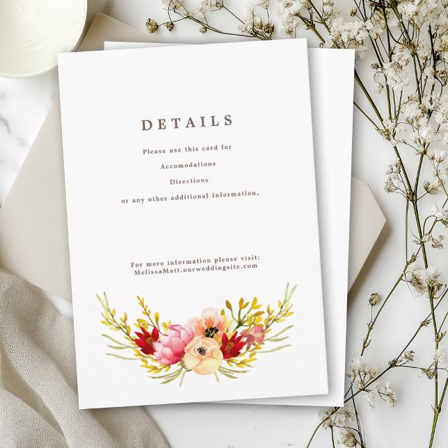 Carte de détails sur l'aquarelle romantique du Fle (Créateur téléchargé)