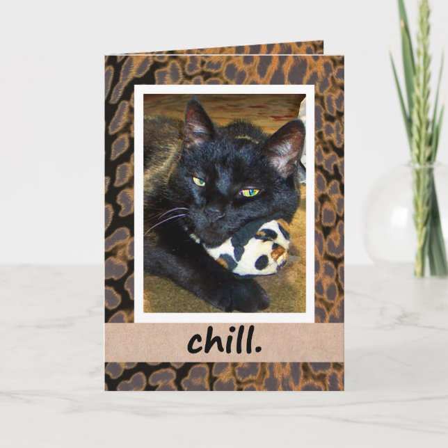Carte de détente pour chat noir (Devant)