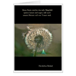 Carte de deuil Lume de Pusteblume Condoléances