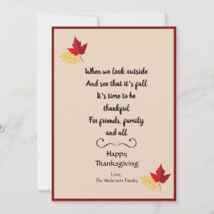 Carte de devis photo Bon thanksgiving automne