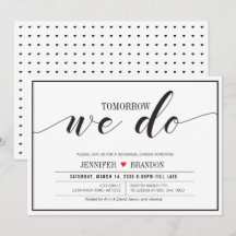 Carte de dîner de répétition de mariage en typogra