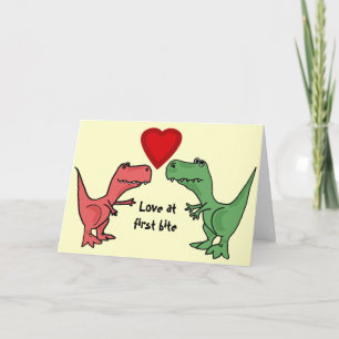 Carte de dinosaure AT- Amour à la première bouchée