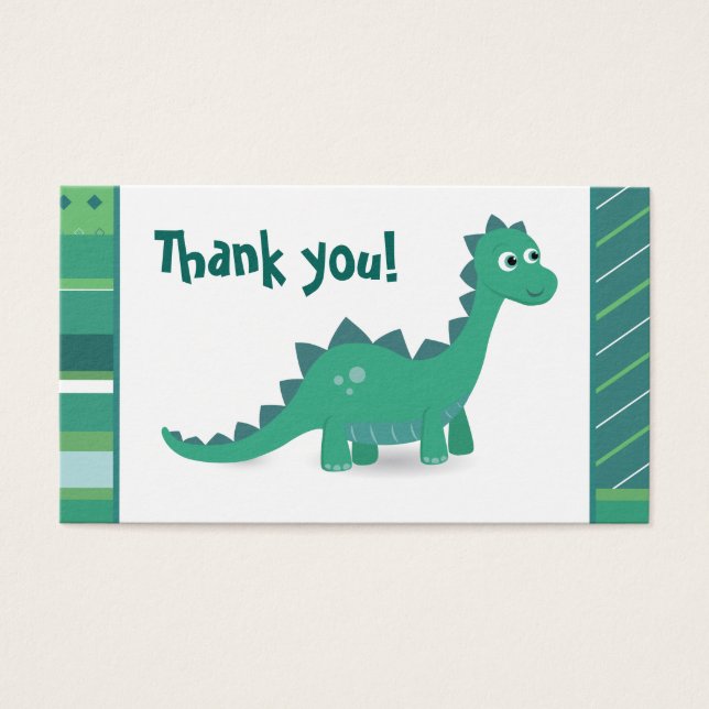 Carte de dinosaure vert Merci (Devant)