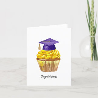 Carte de diplôme, Casquette d'aquarelle avec Cupca