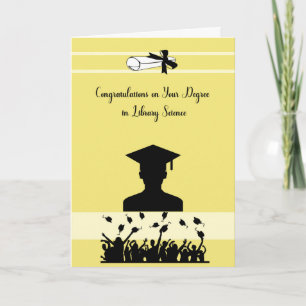 Carte de diplôme en bibliothéconomie avec diplômé 