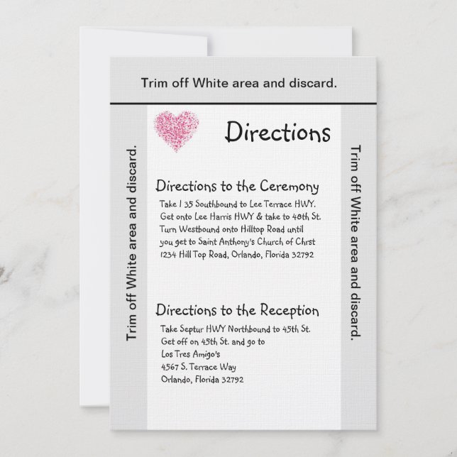 Carte de direction 3,5 x 6 Pétales floraux roses (Devant)