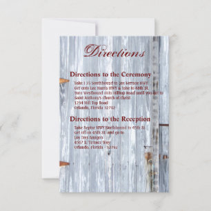 Carte de direction 3.5x5 White Wash Wood Barn Door