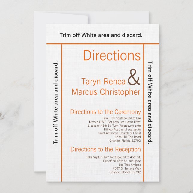 Carte de direction 3.5x6 Brown Oran Chevro (Devant)