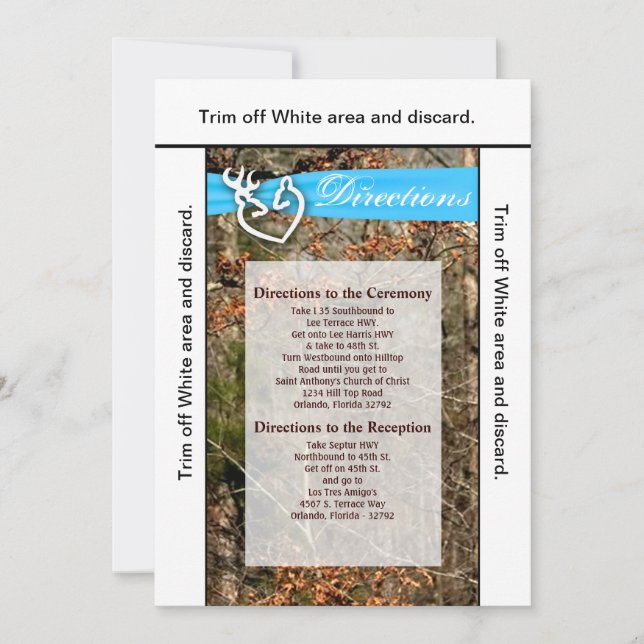 Carte de direction 3.5x6 Deer Couple Doe Buck Camo (Devant)