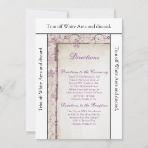 Carte de direction 3,5x6 Flore de printemps violet