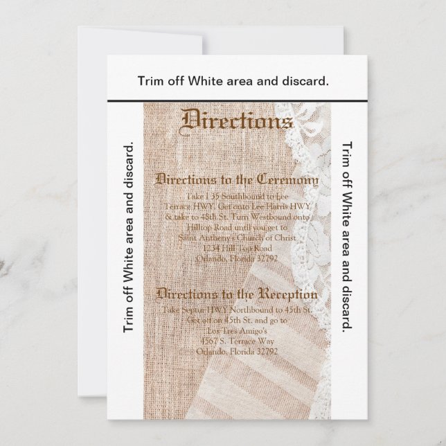 Carte de direction 3.5x6 Pointeur de dentelle de p (Devant)