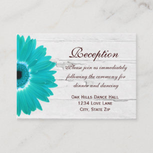 Carte de direction de mariage Gerber Daisy turquoi