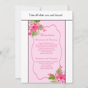 Carte de direction Hibiscus Hawaiian 3.5x6 rose