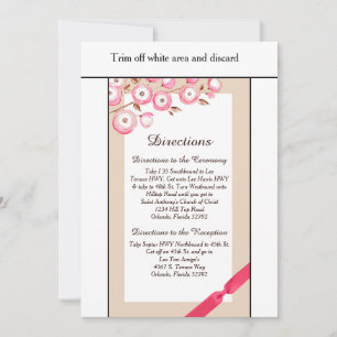 Carte de direction Mariage 3.5x6 de la branche ros