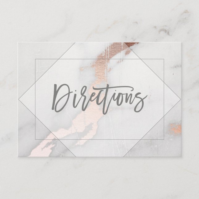 CARTE DE DIRECTION MARIAGE MARBRE ET OR ROSE (Devant)