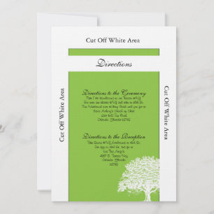 Carte de direction Mariage vert/blanc de l'arbre d