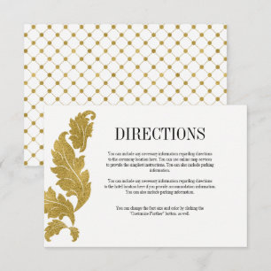 Carte de directions de mariage Classique Gold Cres