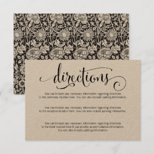 Carte de directions de mariage 'Rustic Modern We D