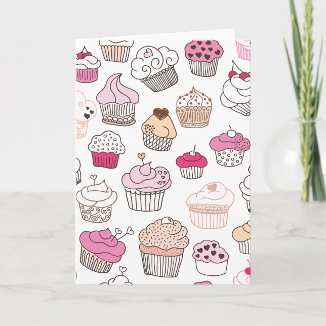 Carte de doodé doux cupcake mignonne (Devant)